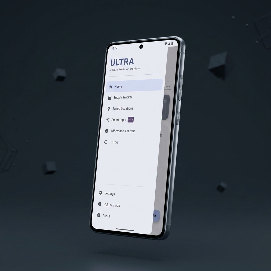 ULTRA app screenshot showing reminder controls
